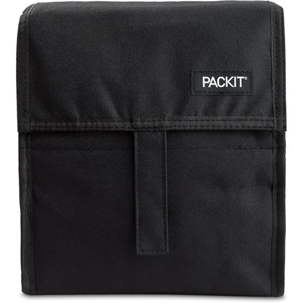 Freezable insulated lunch bag foldable reusable cooler tote for school or office